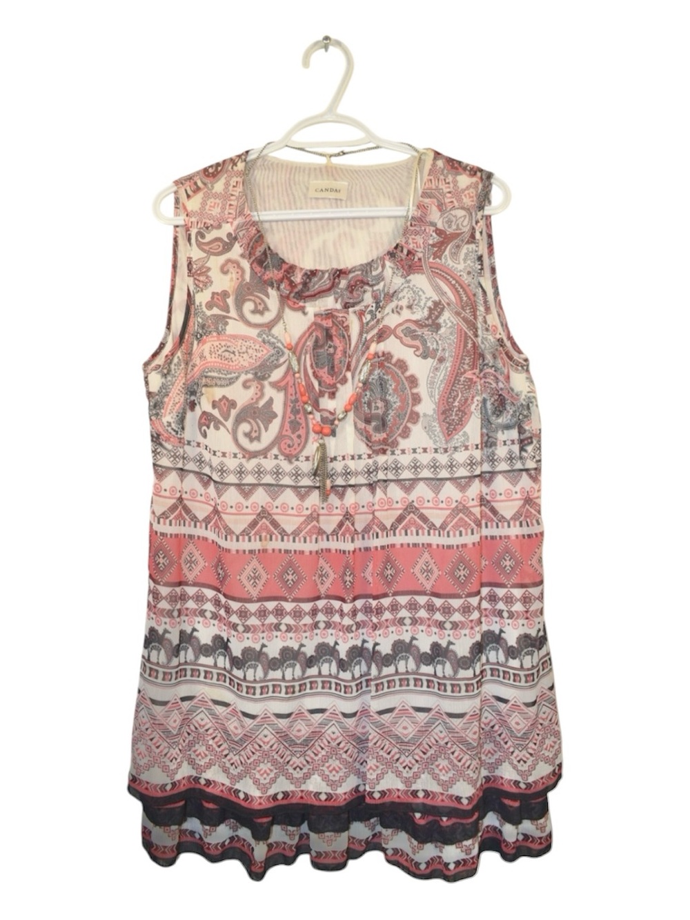 Candie's Pink Patterned Sleeveless Dress